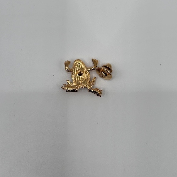 Vintage Emerald Green Rhinestone Gold Frog Tac Pin Brooch in Original Bo…​​​​ - Picture 6 of 7